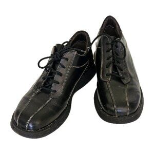 Brown Shoe Mens US 10 Black Salerno Leather Lace Up Italy Thick Rubber Sole